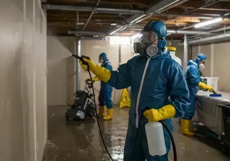 Basement Sanitization and Antimicrobial Treatment process in Kendall County, IL