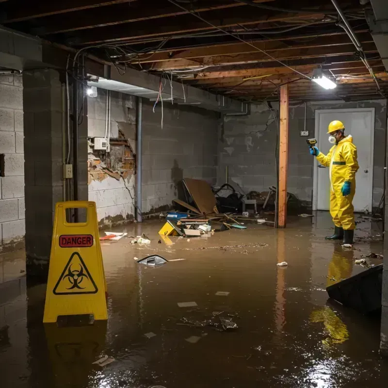 Flooded Basement Electrical Hazard in Kendall County, IL Property